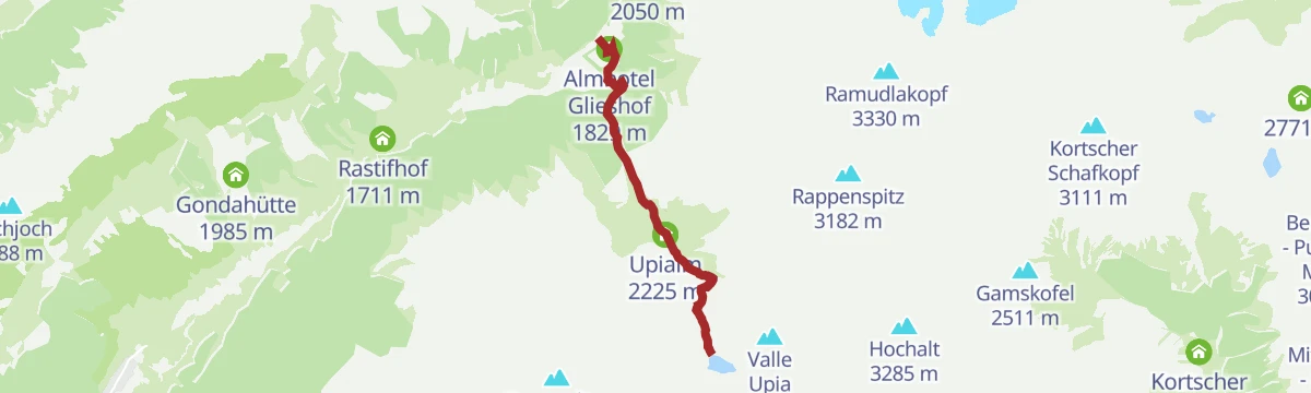 Route map: Escursione al lago Upi